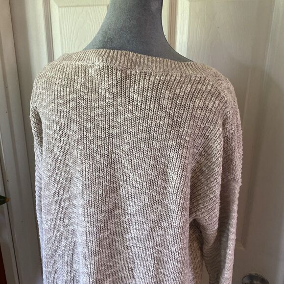 Express Sweater Women’s Size S/P Knit Grey Lace On Sides Round Collar 3/4 Sleeve - Picture 10 of 14